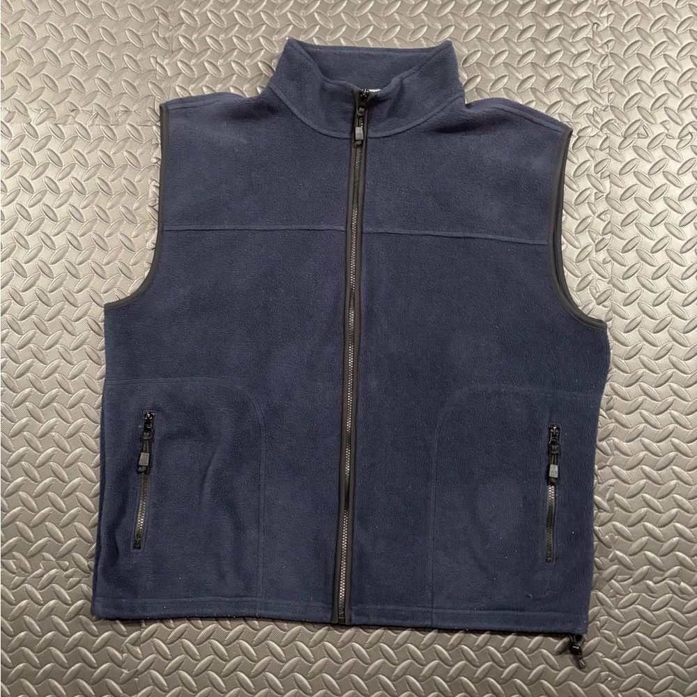 Old Navy Navy Blue Fleece Zip Vest XXL Full Zip Pockets - Picture 3 of 9